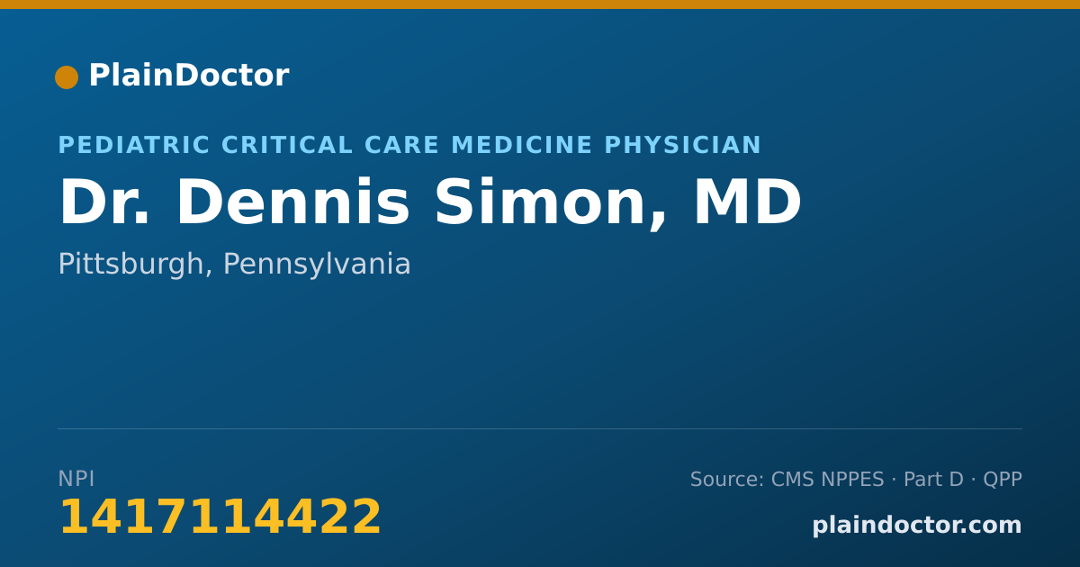 Shareable card for Dennis Simon, MD - Pediatric Critical Care Medicine Physician, Pittsburgh, PA