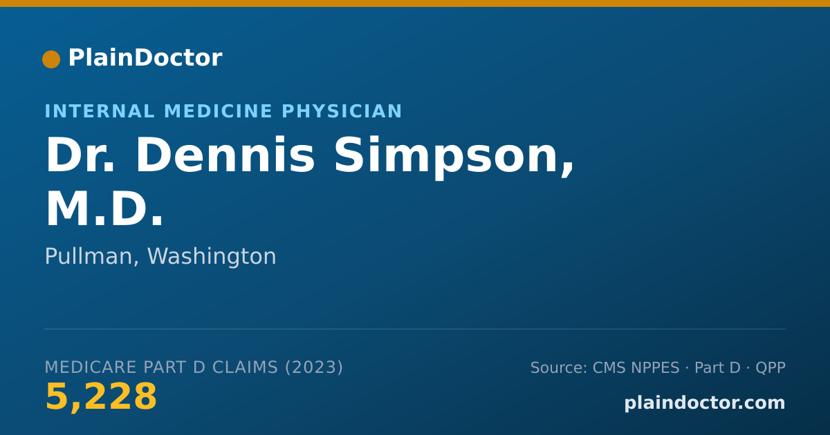 Shareable card for Dennis Simpson, M.D. - Internal Medicine Physician, Pullman, WA