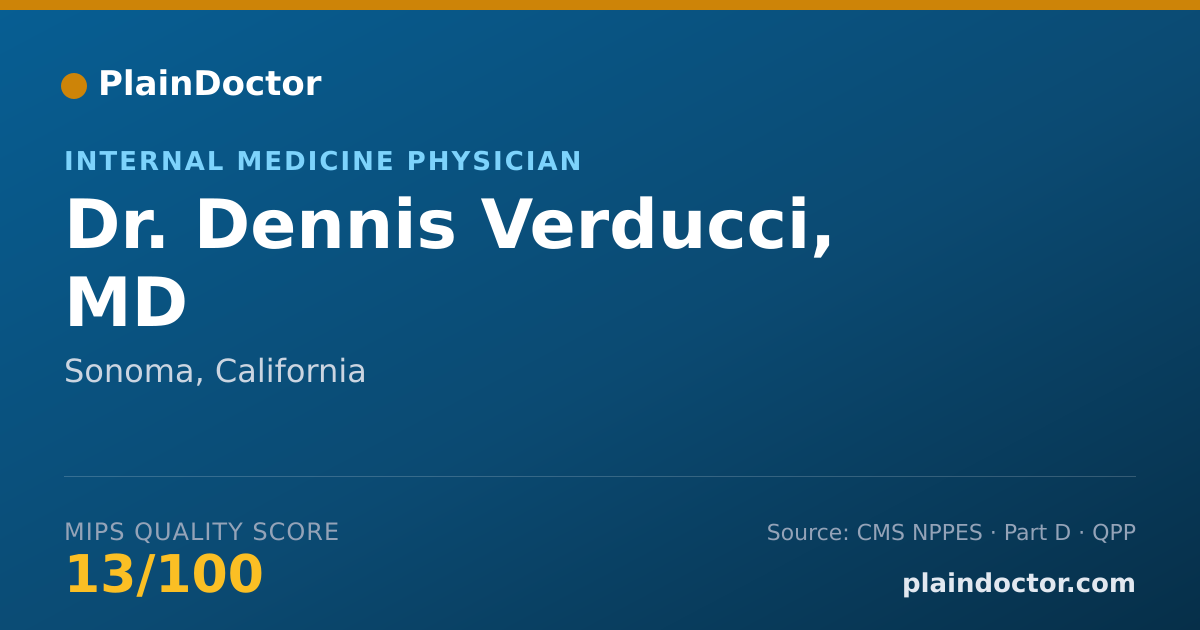 Shareable card for Dennis Verducci, MD - Internal Medicine Physician, Sonoma, CA