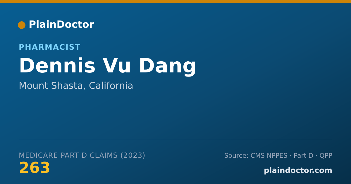 Shareable card for Dennis Vu Dang - Pharmacist, Mount Shasta, CA