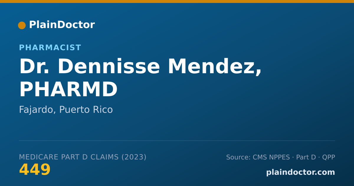 Shareable card for Dennisse Mendez, PHARMD - Pharmacist, Fajardo, PR