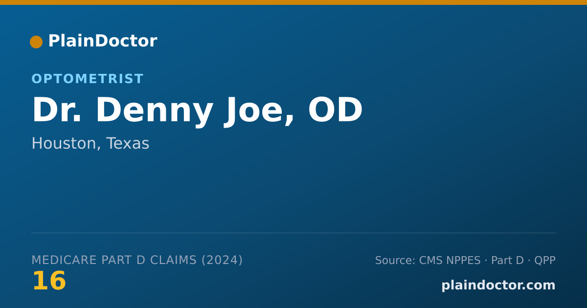 Shareable card for Denny Joe, OD - Optometrist, Houston, TX