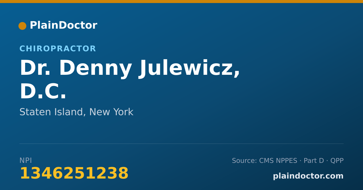 Shareable card for Denny Julewicz, D.C. - Chiropractor, Staten Island, NY
