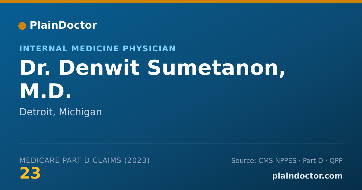 Shareable card for Denwit Sumetanon, M.D. - Internal Medicine Physician, Detroit, MI