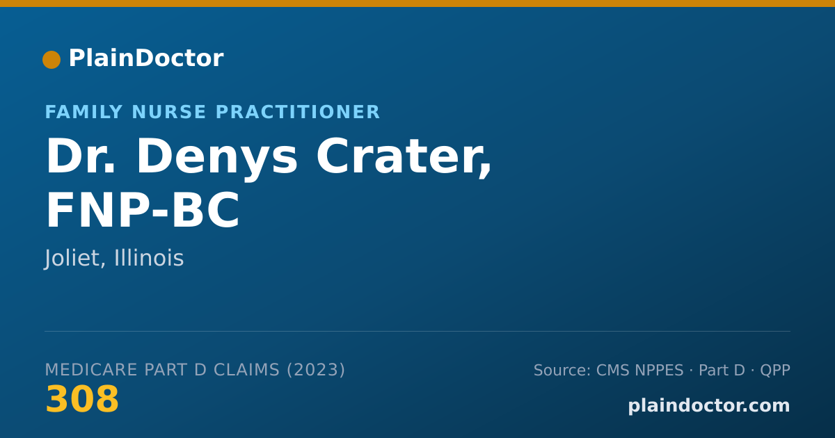 Shareable card for Denys Crater, FNP-BC - Family Nurse Practitioner, Joliet, IL