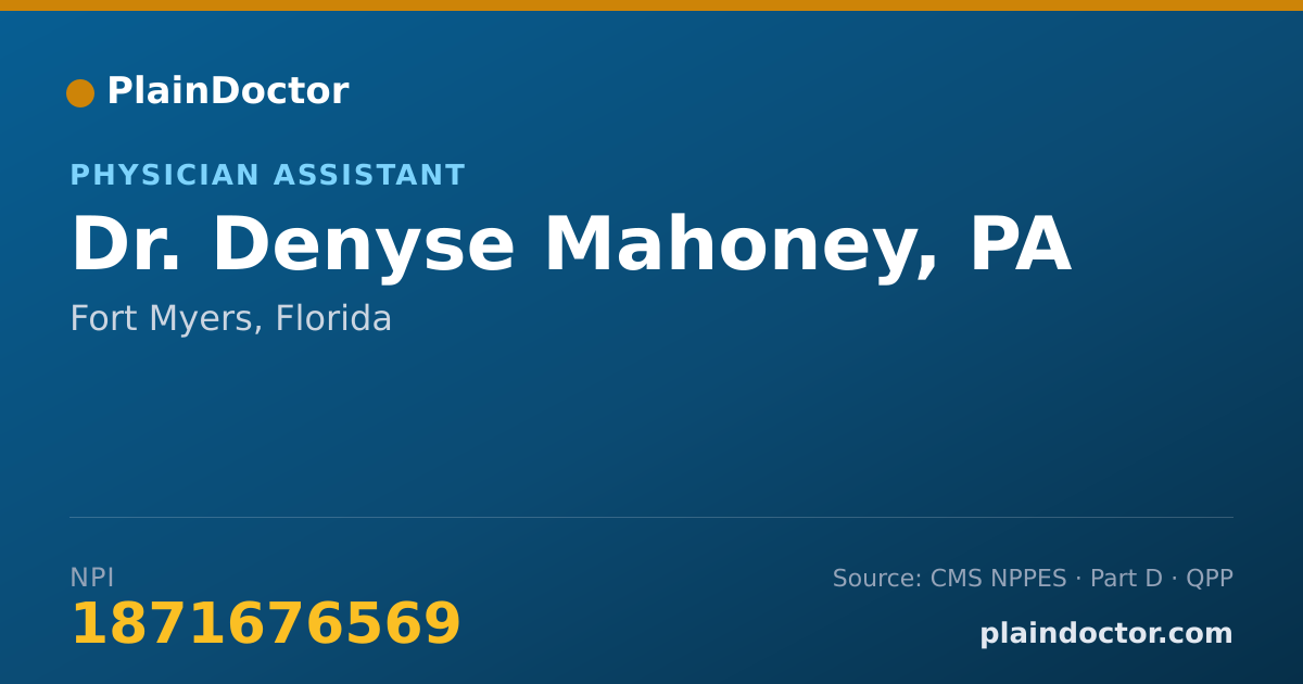 Shareable card for Denyse Mahoney, PA - Physician Assistant, Fort Myers, FL