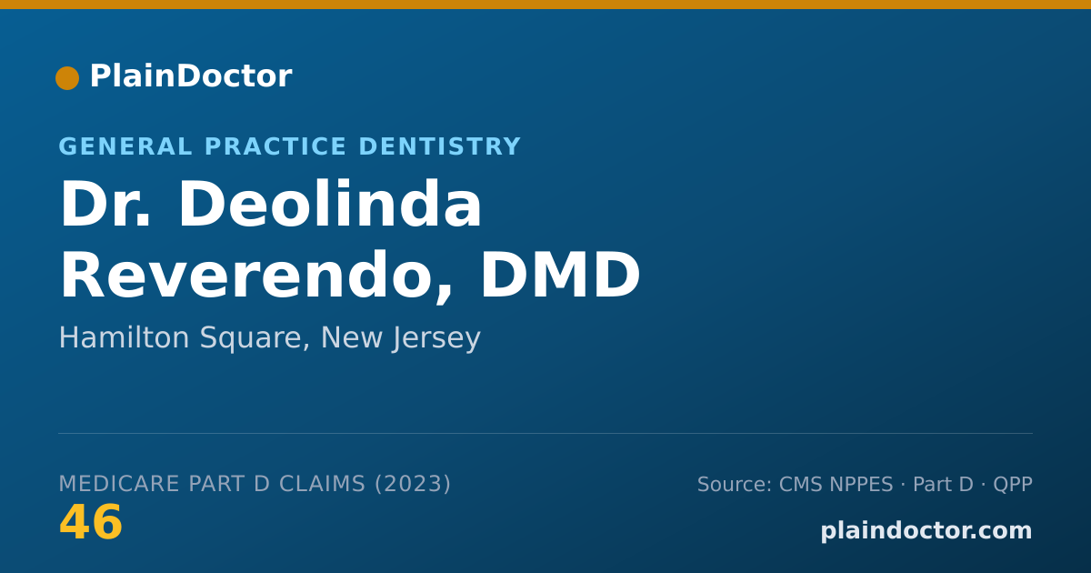 Shareable card for Deolinda Reverendo, DMD - General Practice Dentistry, Hamilton Square, NJ