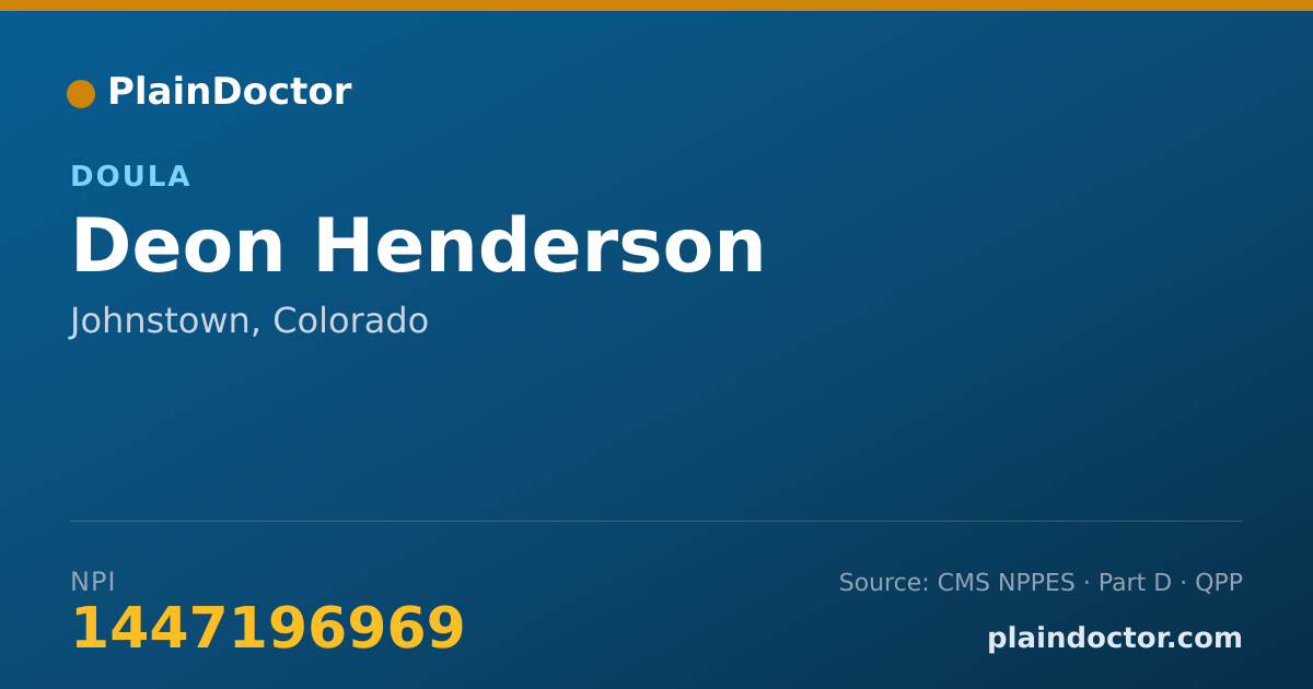 Shareable card for Deon Henderson - Doula, Johnstown, CO