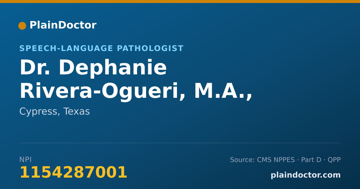 Shareable card for Dephanie Rivera-Ogueri, M.A., CCC-SLP - Speech-Language Pathologist, Cypress, TX