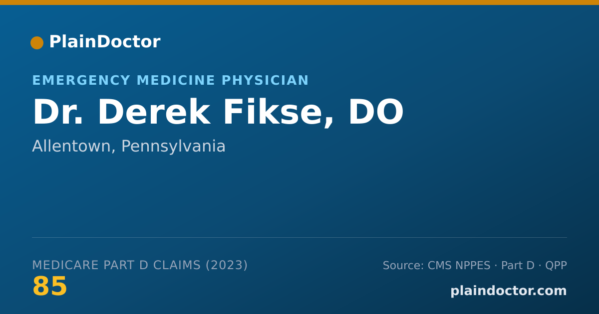 Shareable card for Derek Fikse, DO - Emergency Medicine Physician, Allentown, PA