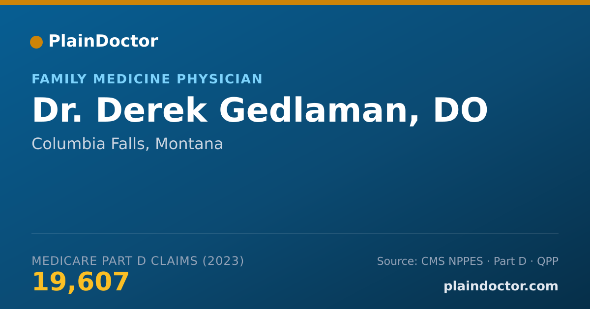 Shareable card for Derek Gedlaman, DO - Family Medicine Physician, Columbia Falls, MT