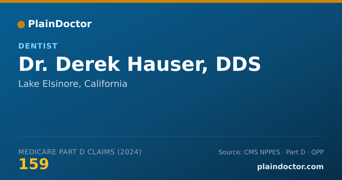 Shareable card for Derek Hauser, DDS - Dentist, Lake Elsinore, CA