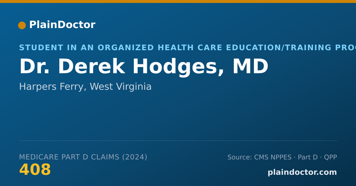 Shareable card for Derek Hodges, MD - Student in an Organized Health Care Education/Training Program, Harpers Ferry, WV