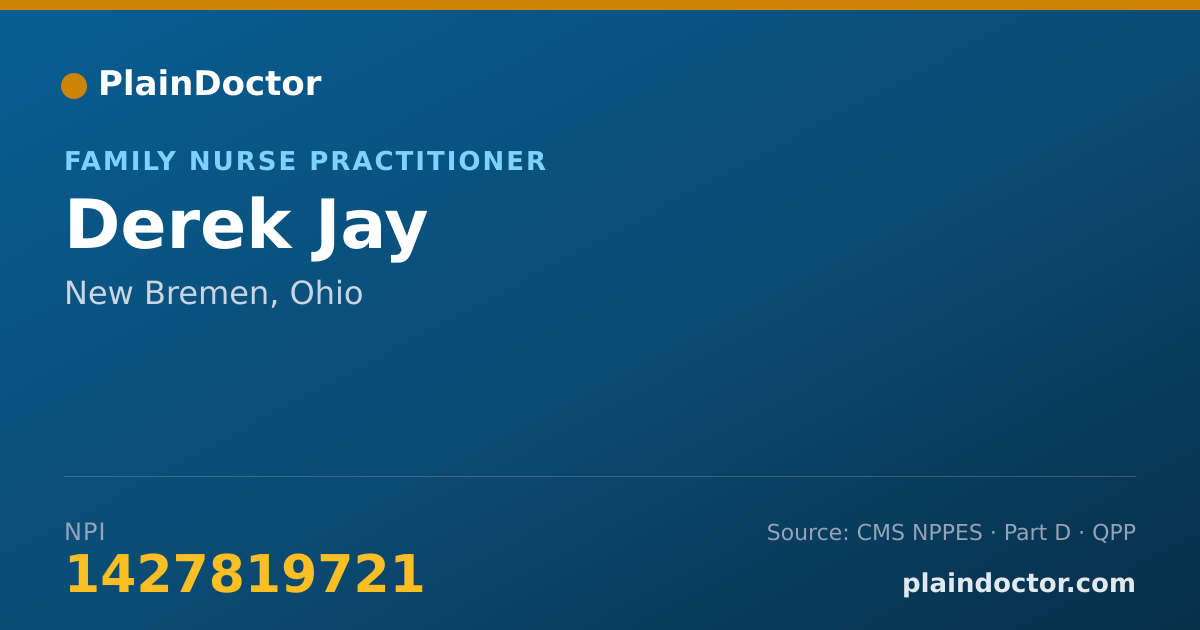Shareable card for Derek Jay - Family Nurse Practitioner, New Bremen, OH
