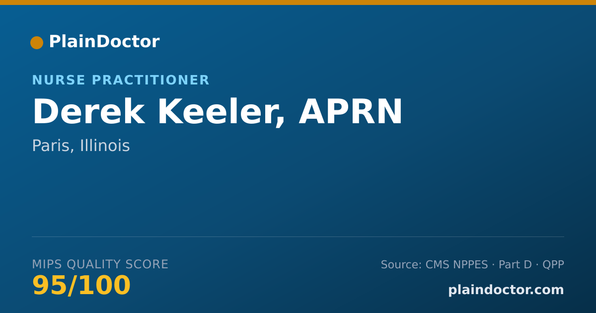 Shareable card for Derek Keeler, APRN - Registered Nurse, Paris, IL