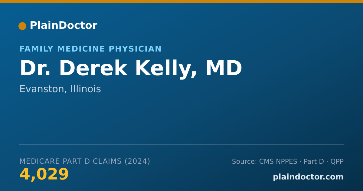 Shareable card for Derek Kelly, MD - Family Medicine Physician, Evanston, IL