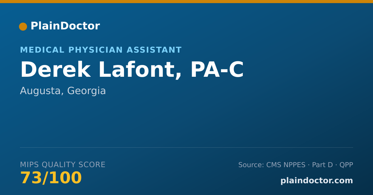 Shareable card for Derek Lafont, PA-C - Medical Physician Assistant, Augusta, GA