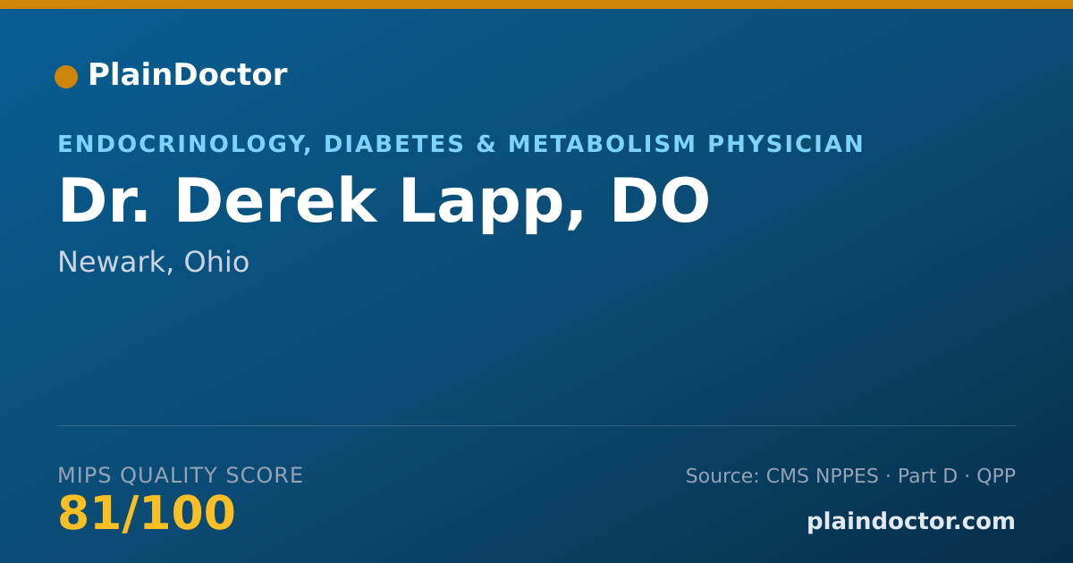 Shareable card for Derek Lapp, DO - Endocrinology, Diabetes & Metabolism Physician, Newark, OH