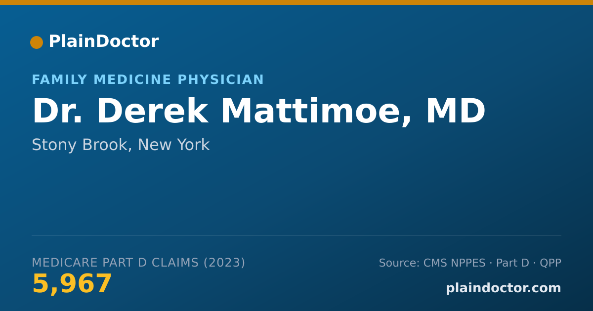 Shareable card for Derek Mattimoe, MD - Family Medicine Physician, Stony Brook, NY