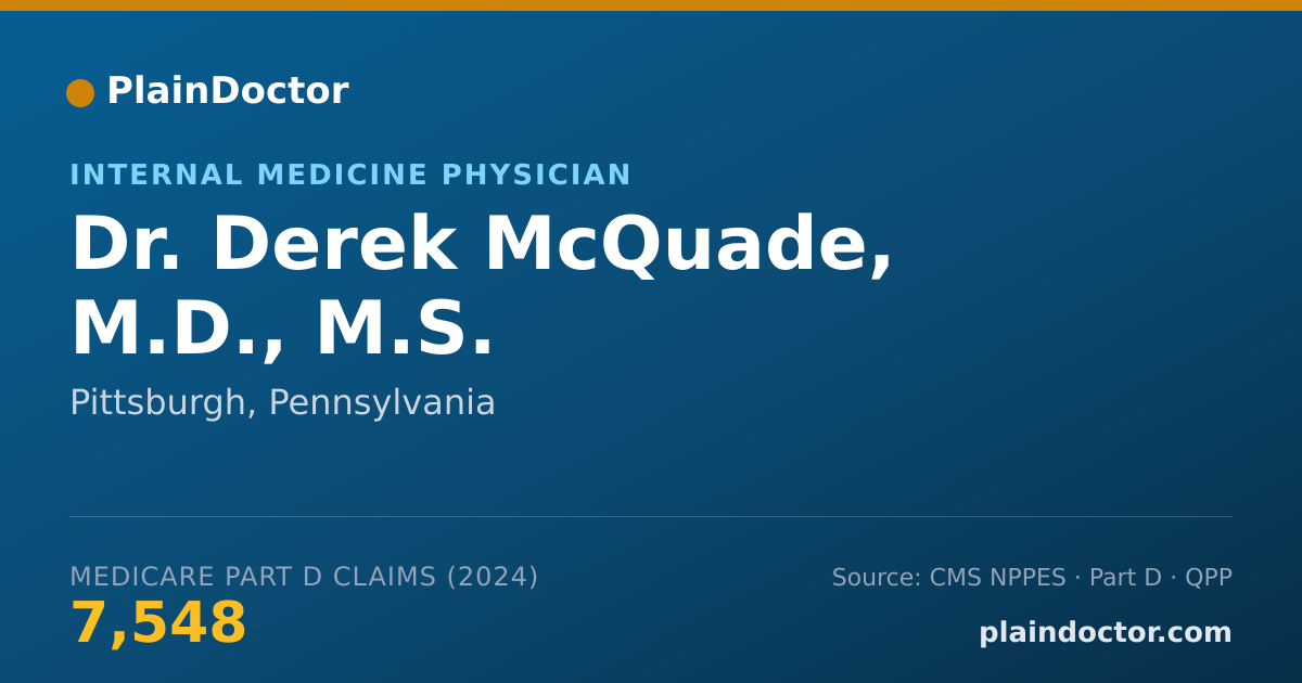 Shareable card for Derek McQuade, M.D., M.S. - Internal Medicine Physician, Pittsburgh, PA