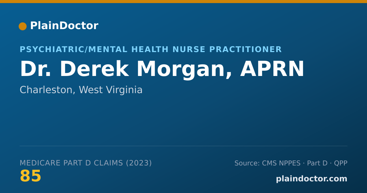 Shareable card for Derek Morgan, APRN - Psychiatric/Mental Health Nurse Practitioner, Charleston, WV
