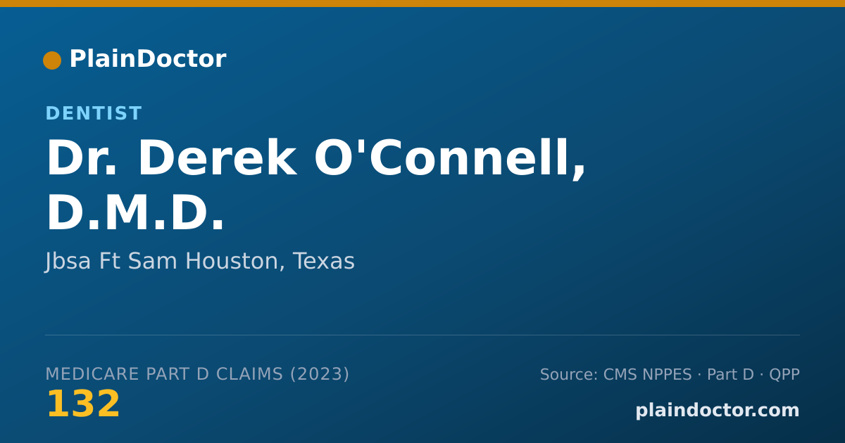Shareable card for Derek O'Connell, D.M.D. - Dentist, Jbsa Ft Sam Houston, TX