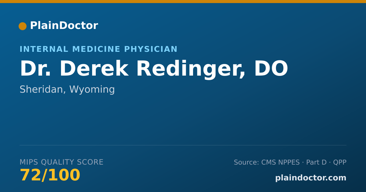 Shareable card for Derek Redinger, DO - Internal Medicine Physician, Sheridan, WY