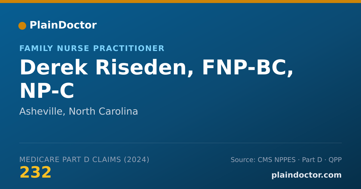 Shareable card for Derek Riseden, FNP-BC, NP-C - Family Nurse Practitioner, Asheville, NC
