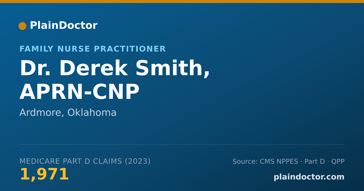 Shareable card for Derek Smith, APRN-CNP - Family Nurse Practitioner, Ardmore, OK