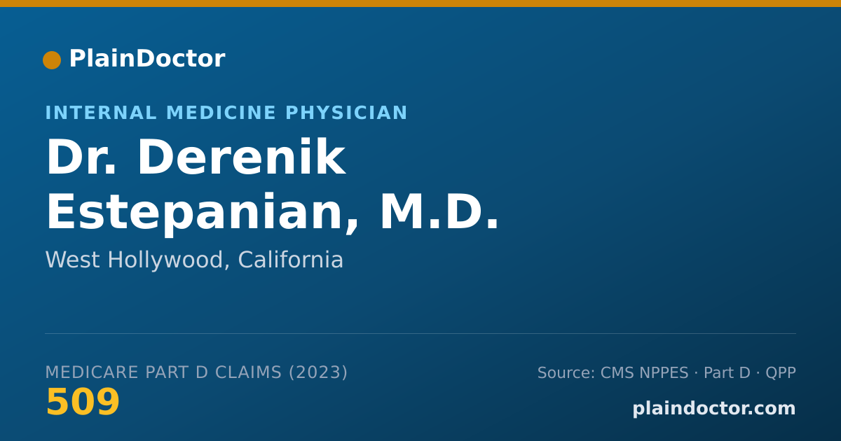 Shareable card for Derenik Estepanian, M.D. - Internal Medicine Physician, West Hollywood, CA