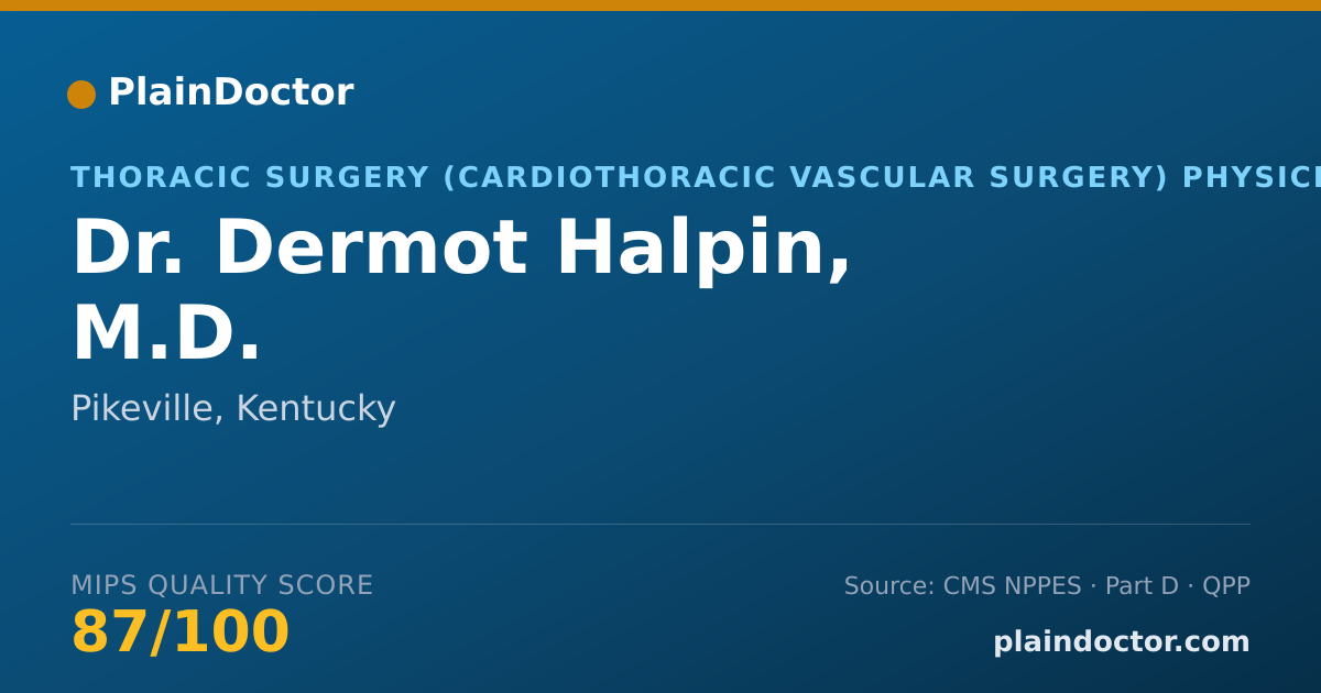 Shareable card for Dermot Halpin, M.D. - Thoracic Surgery (Cardiothoracic Vascular Surgery) Physician, Pikeville, KY