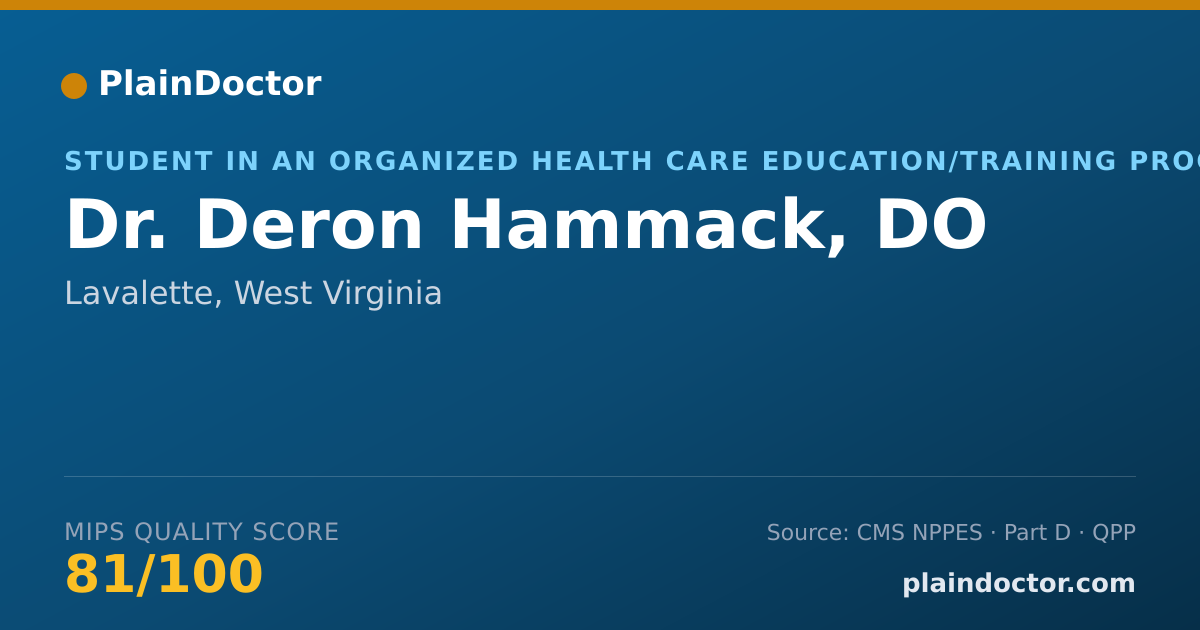Shareable card for Deron Hammack, DO - Student in an Organized Health Care Education/Training Program, Lavalette, WV