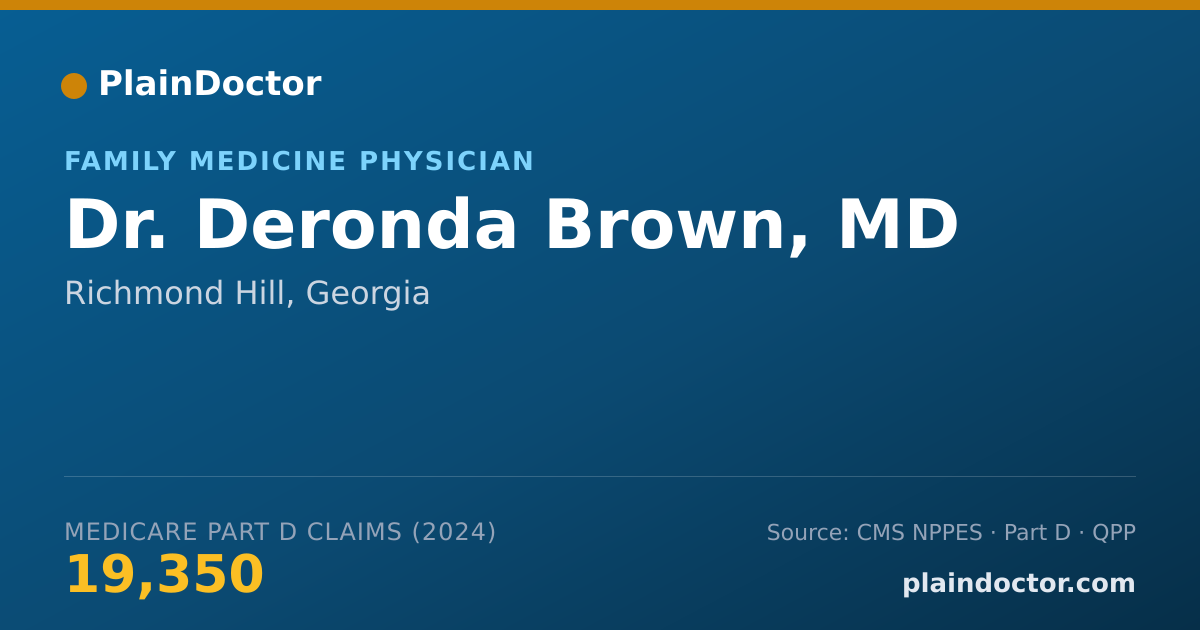 Shareable card for Deronda Brown, MD - Family Medicine Physician, Richmond Hill, GA
