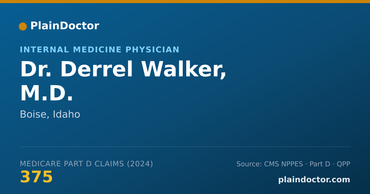 Shareable card for Derrel Walker, M.D. - Internal Medicine Physician, Boise, ID