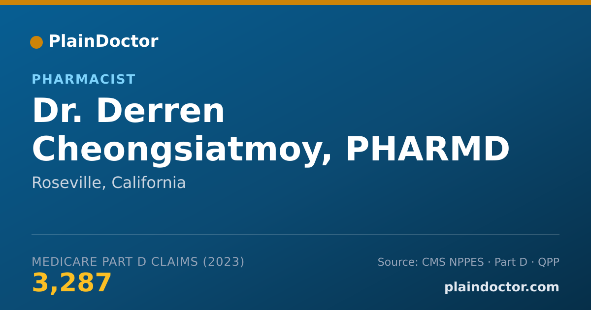 Shareable card for Derren Cheongsiatmoy, PHARMD - Pharmacist, Roseville, CA