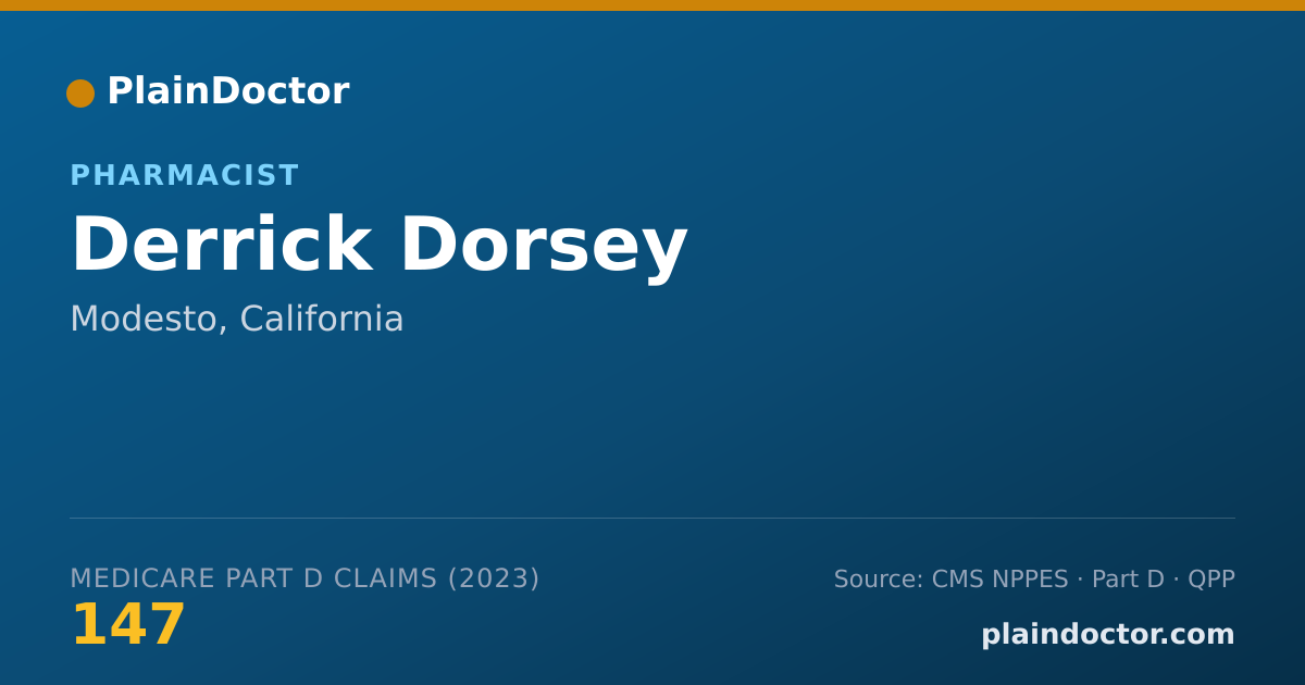 Shareable card for Derrick Dorsey - Pharmacist, Modesto, CA