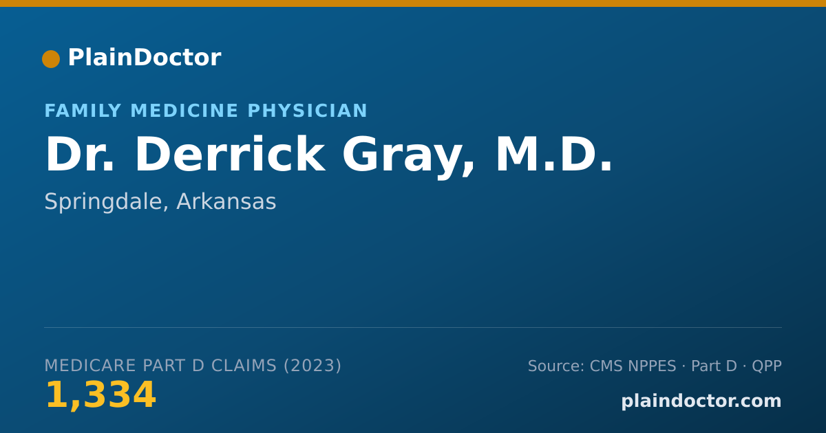 Shareable card for Derrick Gray, M.D. - Family Medicine Physician, Springdale, AR