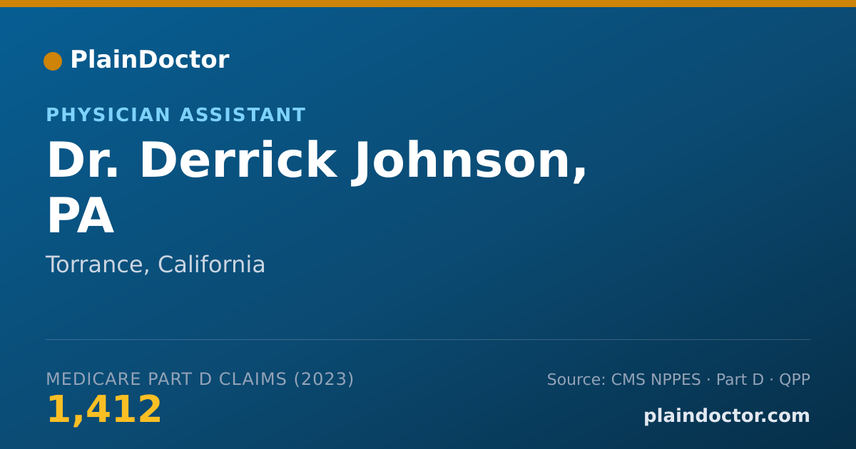 Shareable card for Derrick Johnson, PA - Physician Assistant, Torrance, CA
