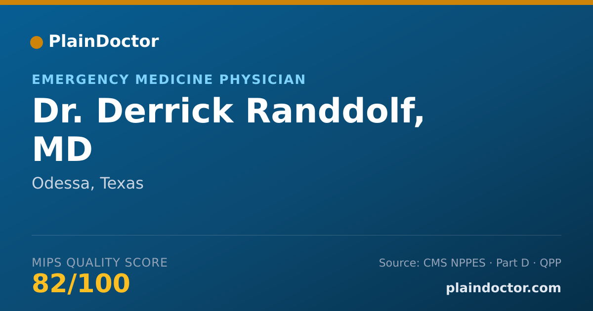 Shareable card for Derrick Randdolf, MD - Emergency Medicine Physician, Odessa, TX