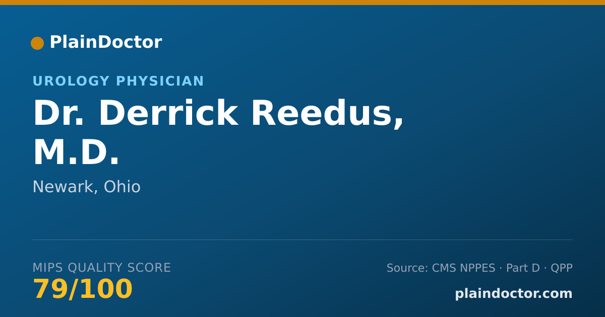 Shareable card for Derrick Reedus, M.D. - Urology Physician, Newark, OH