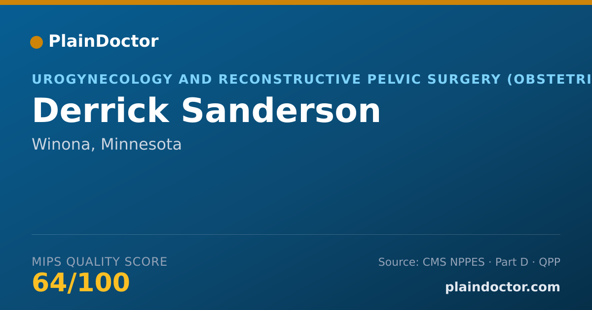 Shareable card for Derrick Sanderson - Obstetrics & Gynecology Physician, Winona, MN