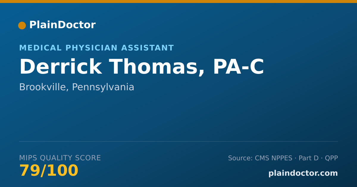 Shareable card for Derrick Thomas, PA-C - Medical Physician Assistant, Brookville, PA