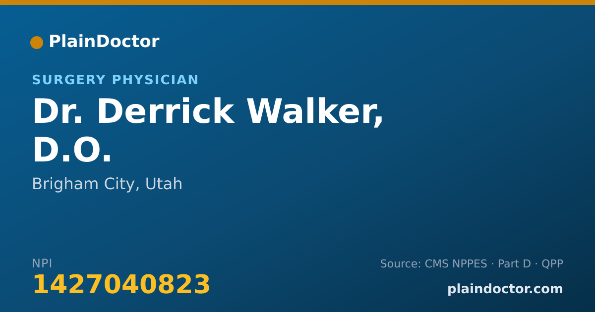 Shareable card for Derrick Walker, D.O. - Surgery Physician, Brigham City, UT