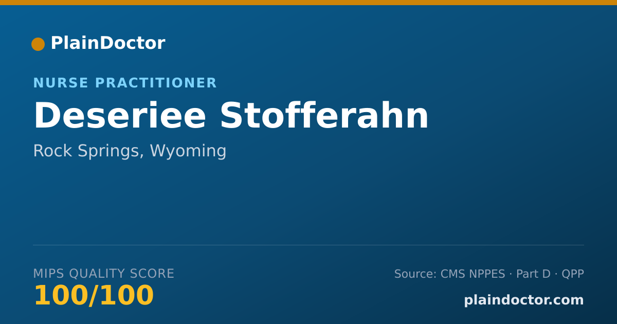 Shareable card for Deseriee Stofferahn - Nurse Practitioner, Rock Springs, WY