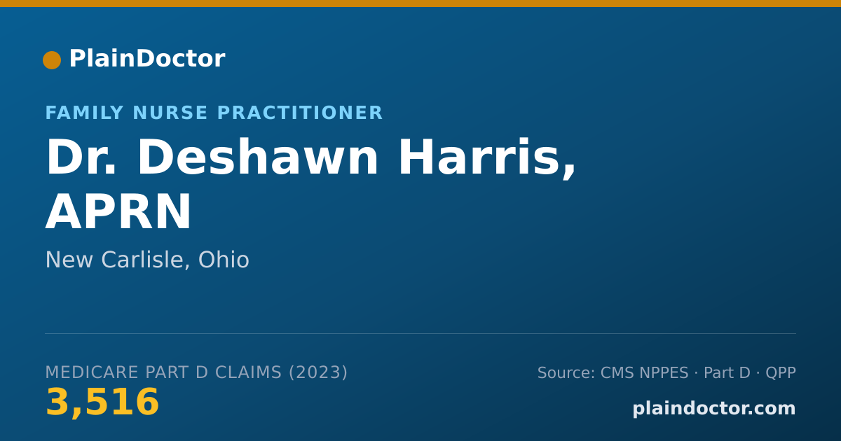 Shareable card for Deshawn Harris, APRN - Family Nurse Practitioner, New Carlisle, OH