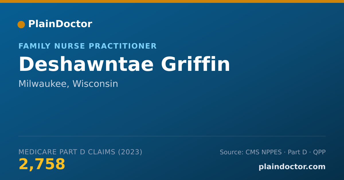 Shareable card for Deshawntae Griffin - Family Nurse Practitioner, Milwaukee, WI
