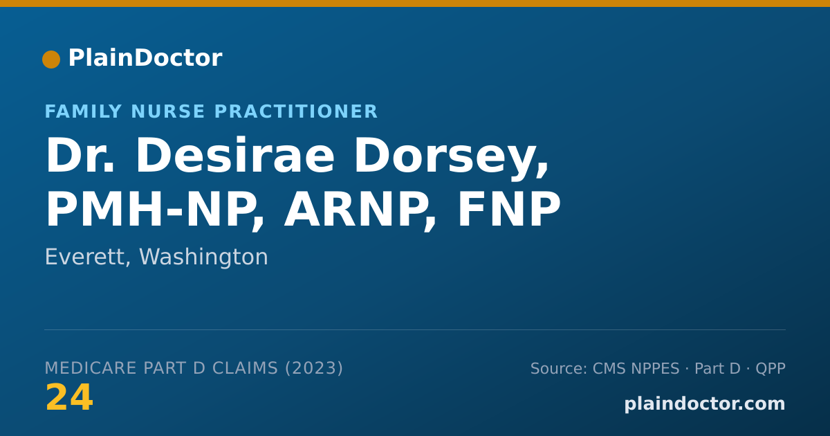 Shareable card for Desirae Dorsey, PMH-NP, ARNP, FNP - Family Nurse Practitioner, Everett, WA