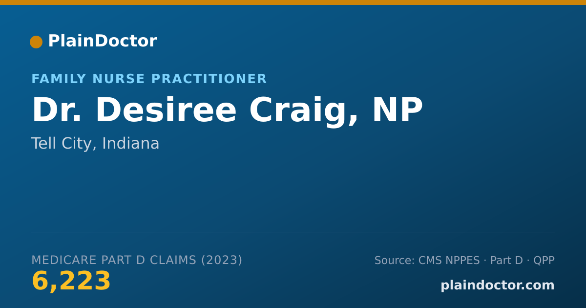 Shareable card for Desiree Craig, NP - Family Nurse Practitioner, Tell City, IN