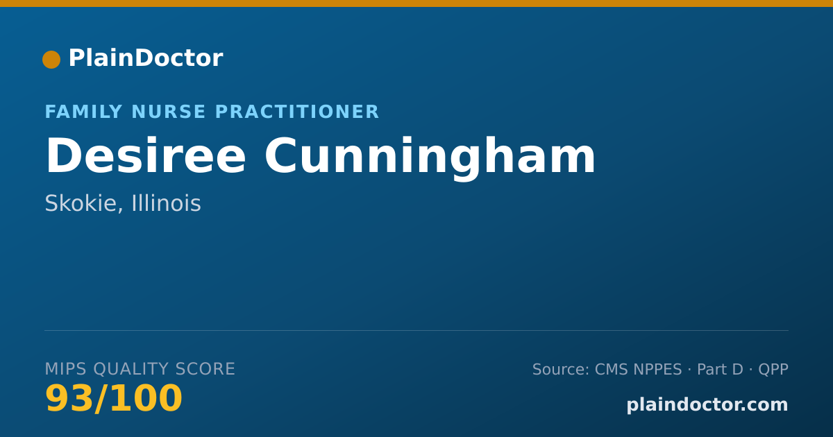 Shareable card for Desiree Cunningham - Family Nurse Practitioner, Skokie, IL