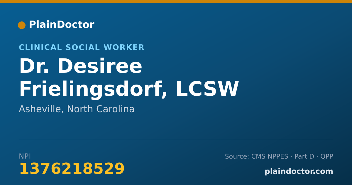 Shareable card for Desiree Frielingsdorf, LCSW - Clinical Social Worker, Asheville, NC